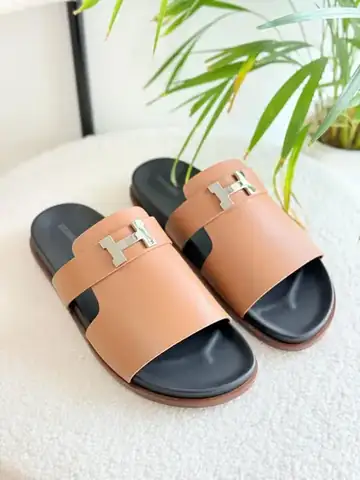 Hermès Arles Leather Slides in Dubai